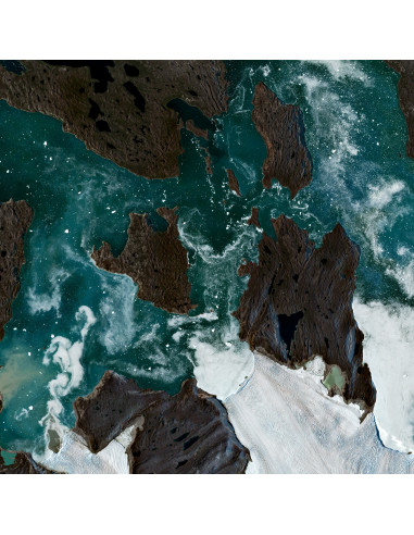 Glaciers du Groenland — Poster Satellitaire · Gravura