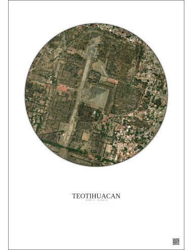 Teotihuacan Satellite View Poster 1km Color | Gravura – Light background