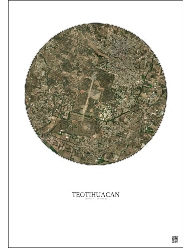 Teotihuacan Satellite View Poster 2.5km Color | Gravura – Light background