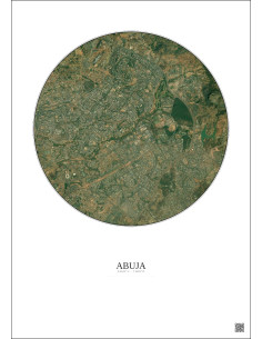 Affiche Abuja – Poster vue satellite 6km Couleur | Gravura – Fond clair 2