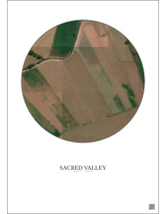 Affiche Sacred Valley – Poster vue satellite 0.1km Couleur | Gravura – Fond clair 2