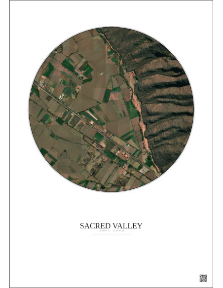 Sacred Valley Satellite View Poster 0.5km Color | Gravura – Light background