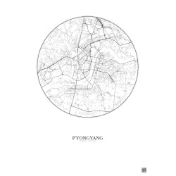 Affiche P Yongyang – Poster carte de ville 10km | Gravura – Fond clair