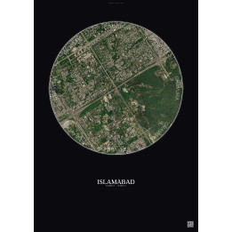 Islamabad Satellite View Poster 2.5km Color | Gravura – Dark background