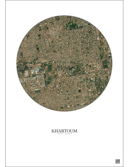 Khartoum Satellite View Poster 2.5km Color | Gravura – Light background
