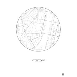 Affiche P Yongyang – Poster carte de ville 2.5km | Gravura – Fond clair