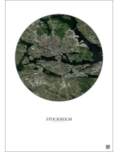 Affiche Stockholm – Poster vue satellite 6km Couleur | Gravura – Fond clair 2