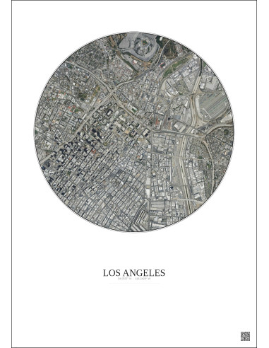 Los Angeles Satellite View Poster 2.5km Color | Gravura – Light background