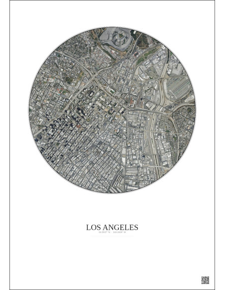 Los Angeles Satellite View Poster 2.5km Color | Gravura – Light background