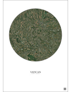 Affiche Vatican – Poster vue satellite 20km Couleur | Gravura – Fond clair 2