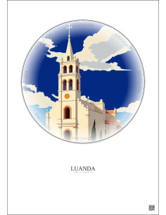 Affiche Luanda – Poster illustration vintage – Church Of Our Lady Of Remedies | Gravura – Fond clair 2