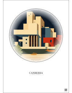 Canberra Vintage Travel Poster – National Gallery Of Australia | Gravura – Light background 2