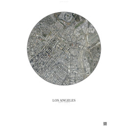 Affiche Los Angeles – Poster vue satellite 2.5km Couleur | Gravura – Fond clair