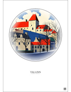 Tallinn Vintage Travel Poster – Banned Books Museum | Gravura – Light background 2