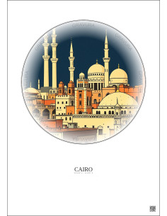 Affiche Cairo – Poster illustration vintage – Cairo | Gravura – Fond clair 2