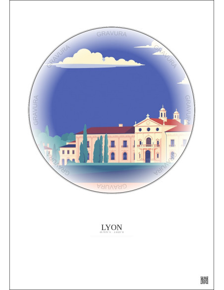 Lyon Vintage Travel Poster – Museum Of Fine Arts Of Lyon | Gravura – Light background