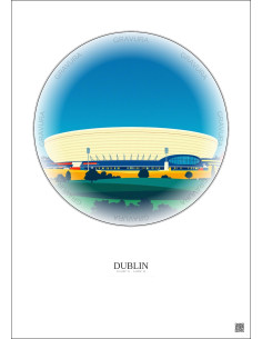 Dublin Vintage Travel Poster – Aviva Stadium | Gravura – Light background 2
