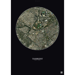 Tashkent Satellite View Poster 2.5km Color | Gravura – Dark background