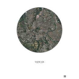 Vatican Satellite View Poster 2.5km Color | Gravura – Light background