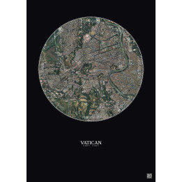 Vatican Satellite View Poster 2.5km Color | Gravura – Dark background