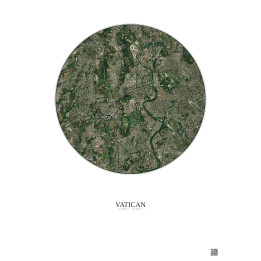 Vatican Satellite View Poster 5km Color | Gravura – Light background