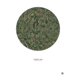 Vatican Satellite View Poster 10km Color | Gravura – Light background