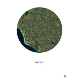 Vatican Satellite View Poster 30km Color | Gravura – Light background