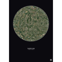 Vatican Satellite View Poster 10km Color | Gravura – Dark background