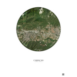 Affiche Caracas – Poster vue satellite 6km Couleur | Gravura – Fond clair