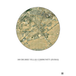 Affiche 180 Degree Villas Community – Poster vue satellite 10km Couleur | Gravura – Fond clair