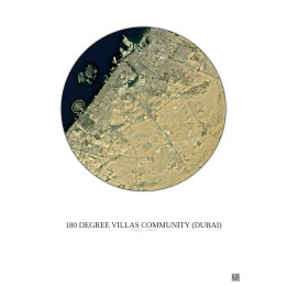 Affiche 180 Degree Villas Community – Poster vue satellite 30km Couleur | Gravura – Fond clair