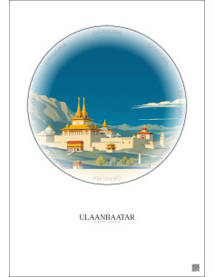 Ulaanbaatar Vintage Travel Poster – Ulaanbaatar | Gravura – Light background 2