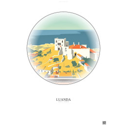 Affiche Luanda – Poster illustration vintage – National Museum Of Slavery | Gravura – Fond clair