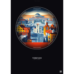 Affiche Yerevan – Poster illustration vintage – Yerevan | Gravura – Fond foncé
