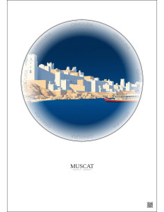 Affiche Muscat – Poster illustration vintage – Muscat | Gravura – Fond clair 2