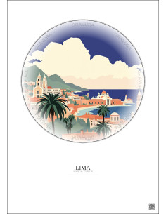 Affiche Lima – Poster illustration vintage – Lima | Gravura – Fond clair 2