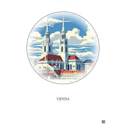 Vienna Vintage Travel Poster – Famous Viewpoint Of Vienna | Gravura – Light background