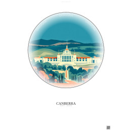 Canberra Vintage Travel Poster – Canberra | Gravura – Light background