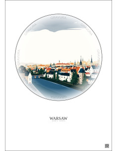 Warsaw Vintage Travel Poster – Warsaw Ghetto | Gravura – Light background 2