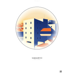 Affiche Sarajevo – Poster illustration vintage – War Childhood Museum | Gravura – Fond clair