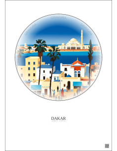 Dakar Vintage Travel Poster – Dakar | Gravura – Light background 2