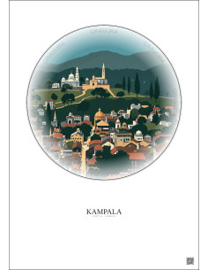 Affiche Kampala – Poster illustration vintage – Kampala | Gravura – Fond clair 2