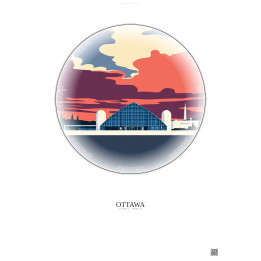 Ottawa Vintage Travel Poster – National Gallery Of Canada | Gravura – Light background