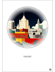 Harare Vintage Travel Poster – Harare | Gravura – Light background 2