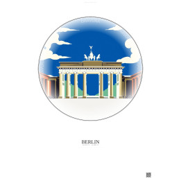 Berlin Vintage Travel Poster – Most Iconic Landmark Of Berlin | Gravura – Light background