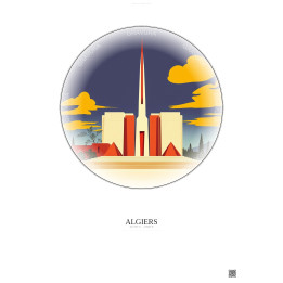 Affiche Algiers – Poster illustration vintage – Martyrs Memorial | Gravura – Fond clair