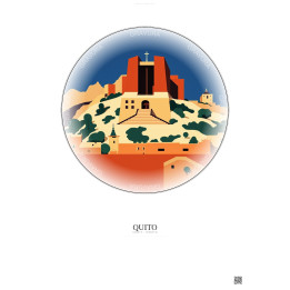Quito Vintage Travel Poster – La Capilla Del Hombre | Gravura – Light background