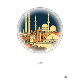 Affiche Cairo – Poster illustration vintage – Cairo | Gravura – Fond clair
