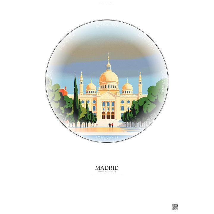 Affiche Madrid – Poster illustration vintage – Madrid | Gravura – Fond clair