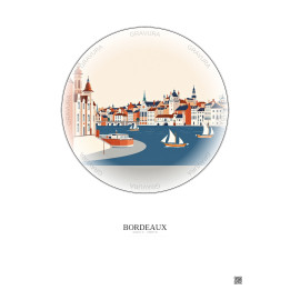 Bordeaux Vintage Travel Poster – Bordeaux | Gravura – Light background